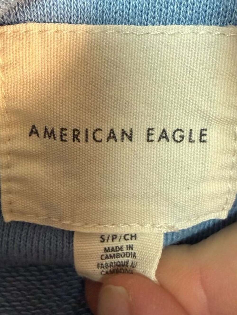 American Eagle Light Blue Daisy Floral Graphic Crewneck Sweatshirt size small - Picture 3 of 7